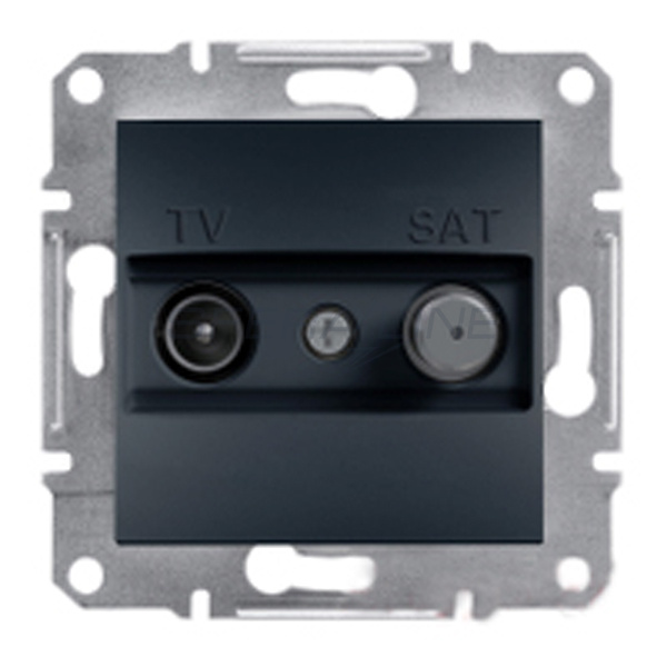 Розетка TV-SAT прохідна 8dB, антрацит, Asfora